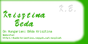 krisztina beda business card